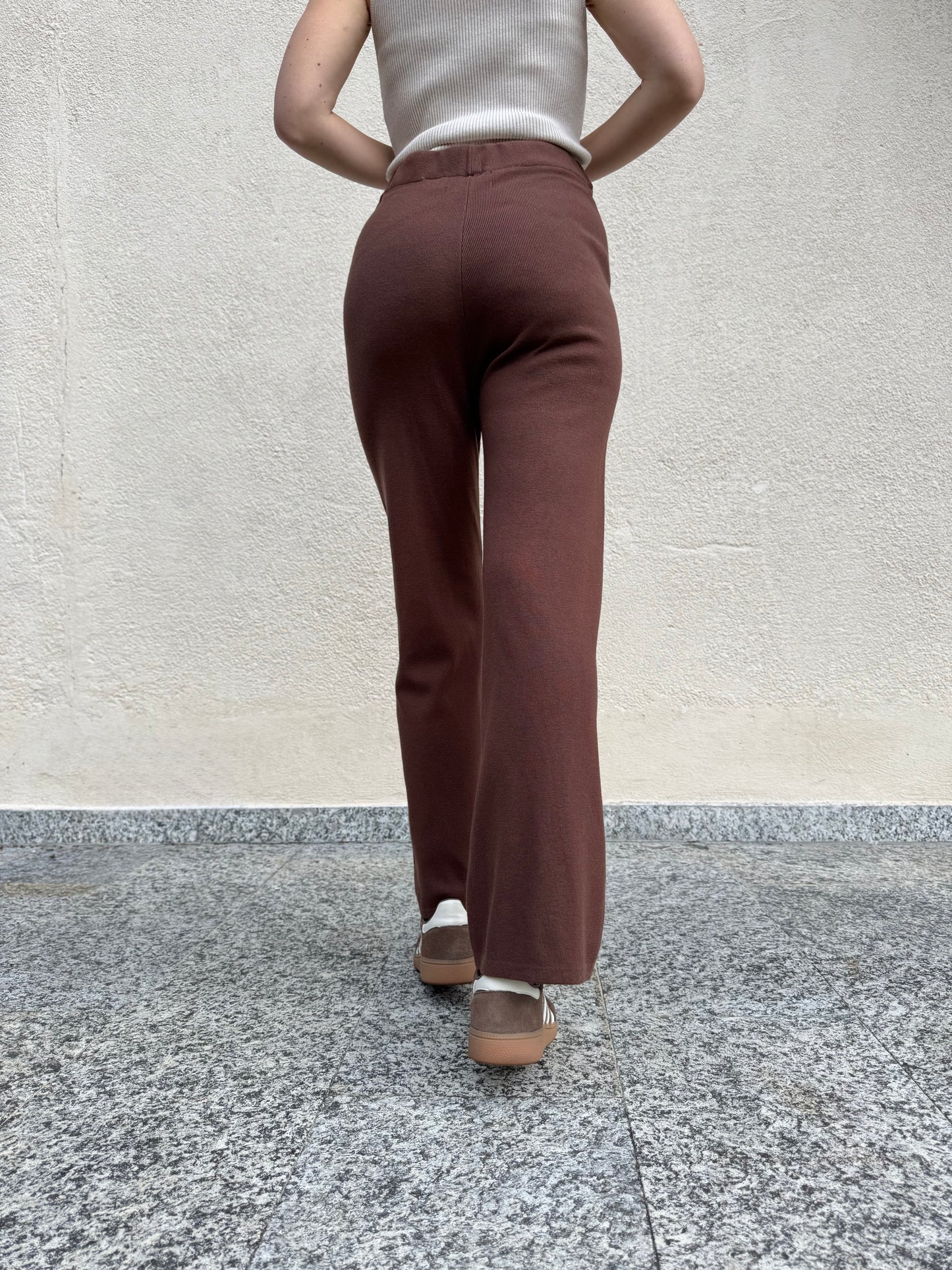 Completo in maglia mezzo collo Cioccolato