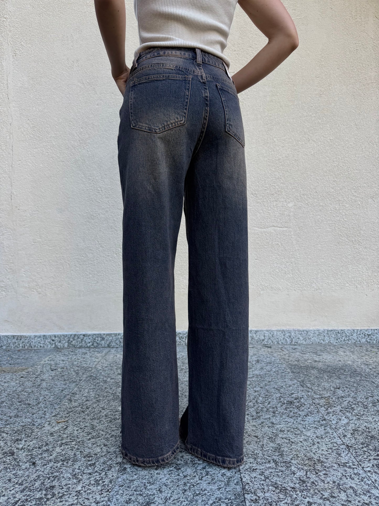 Jeans Wideleg Sabbiato Mon Amour