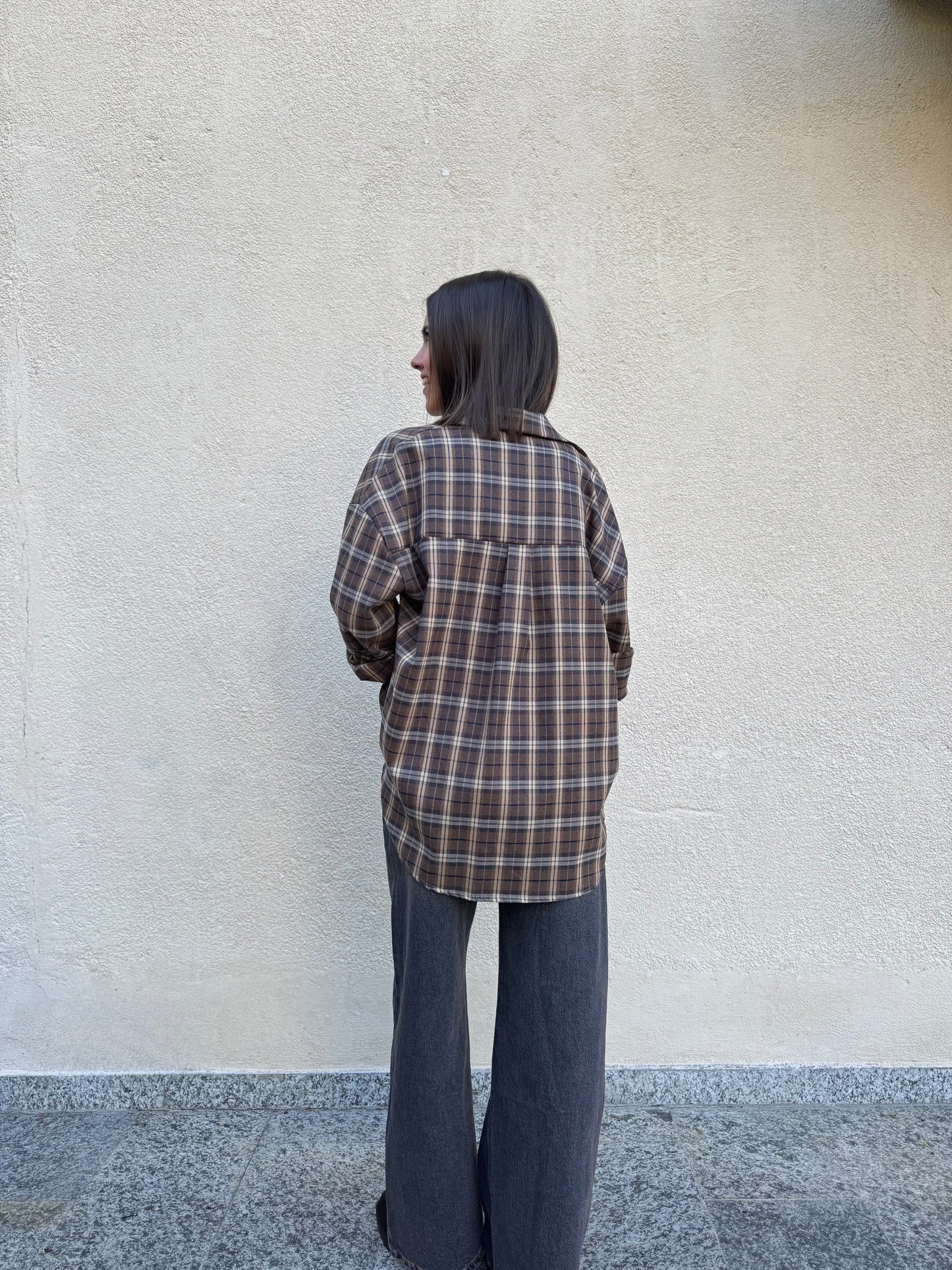 Camicia oversize stampa check a quadri