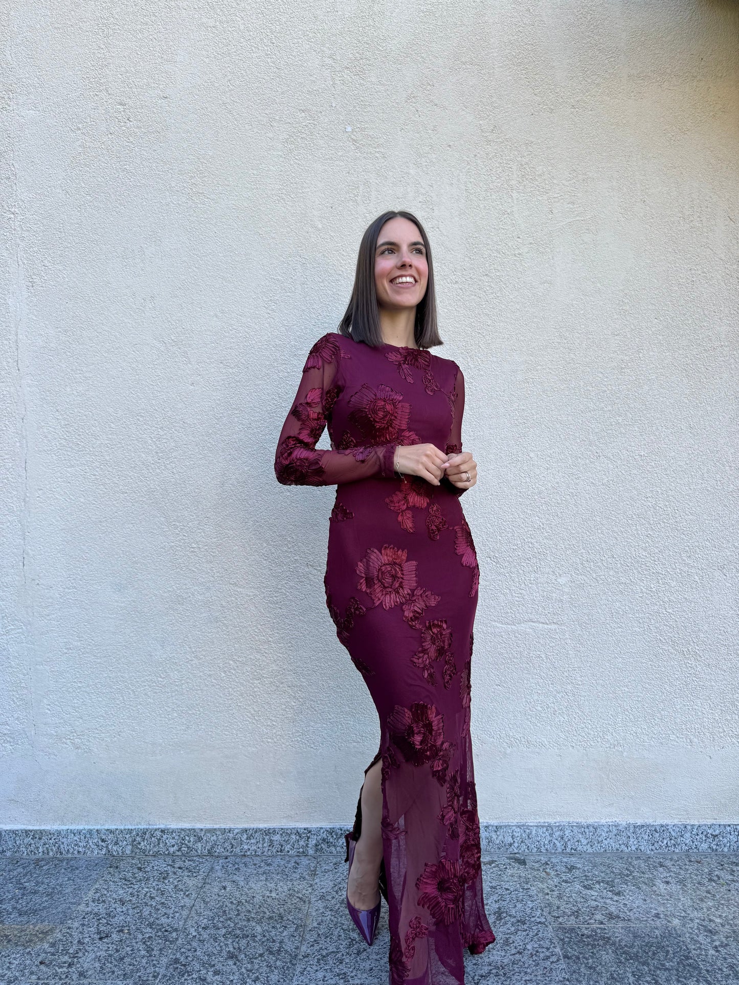Abito tulle Romantica Bordeaux