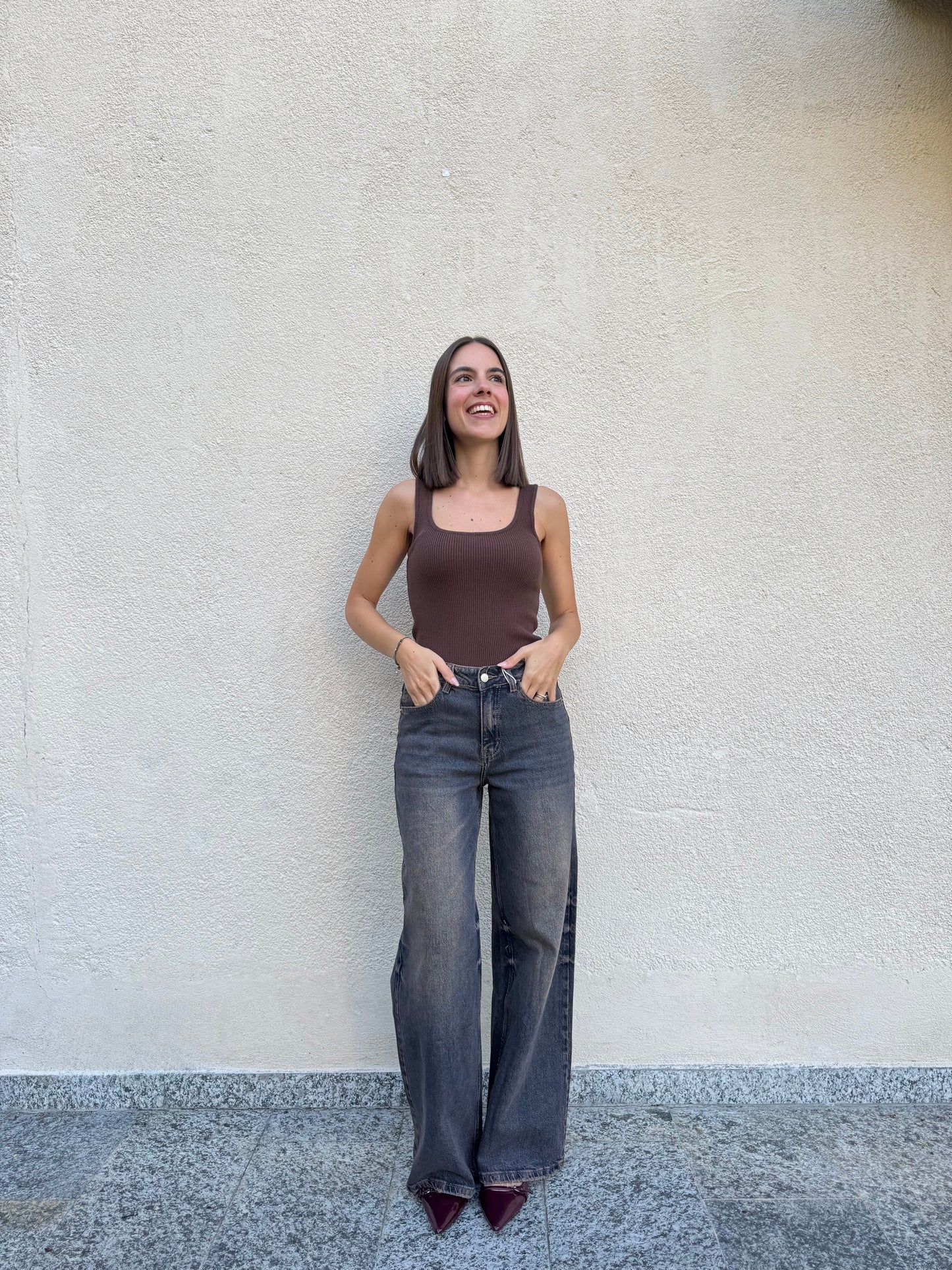 Jeans Wideleg Sabbiato Mon Amour