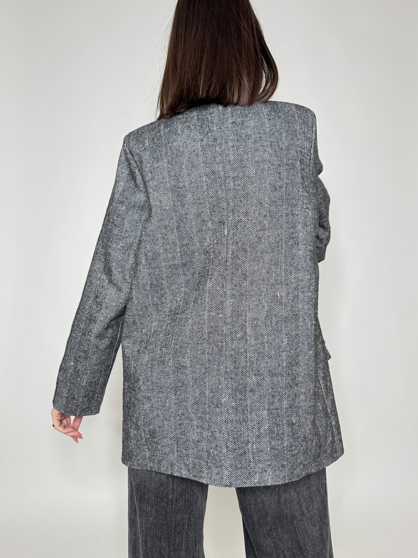 Giacca cappotto con patch Grigio