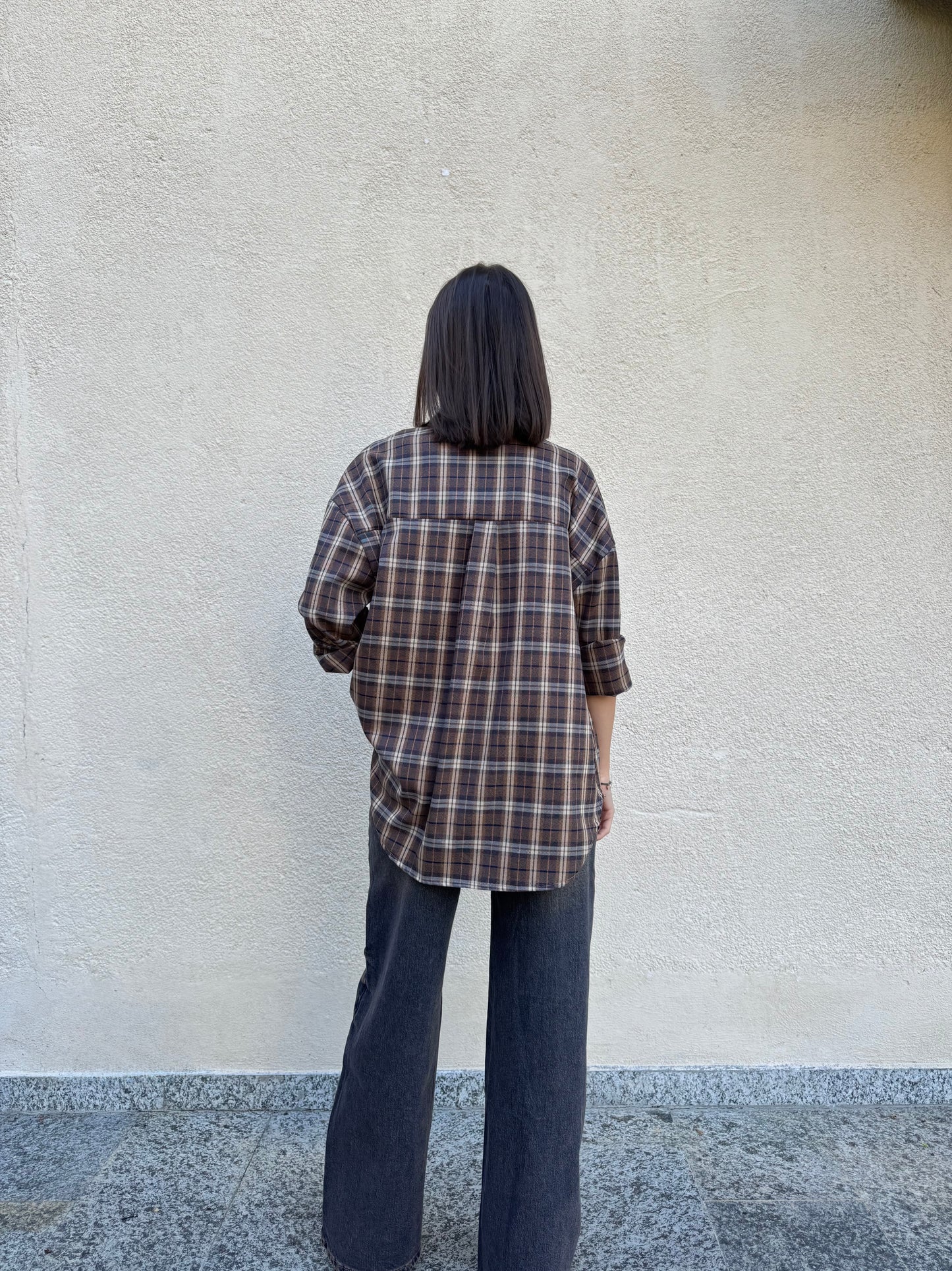 Camicia oversize stampa check a quadri
