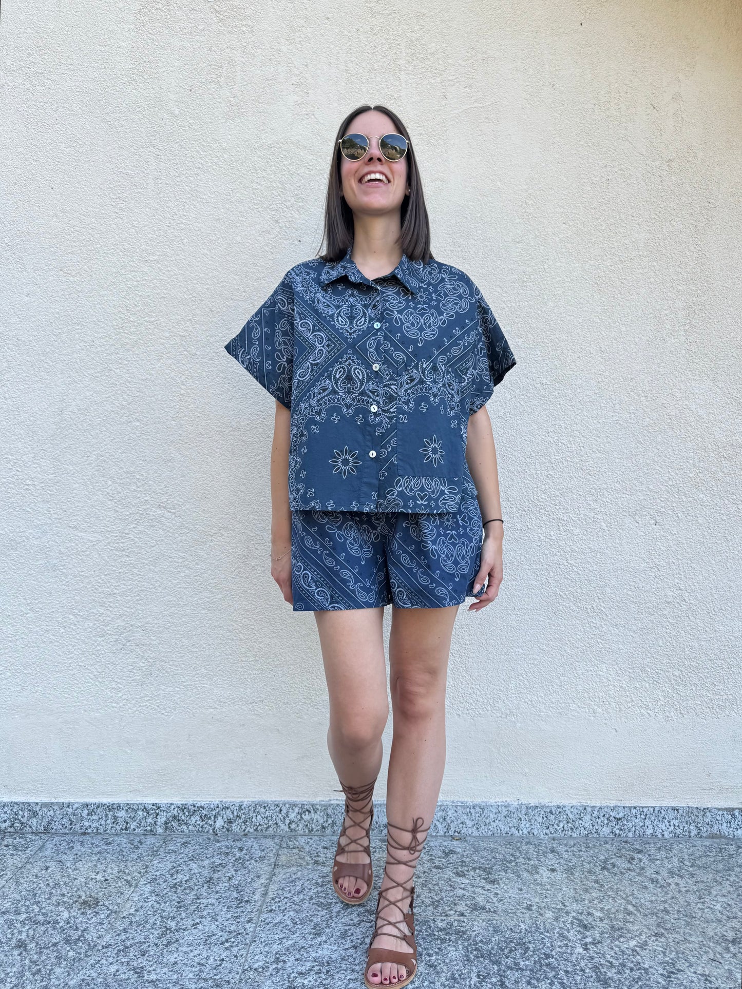 Camicia Bandana Blu
