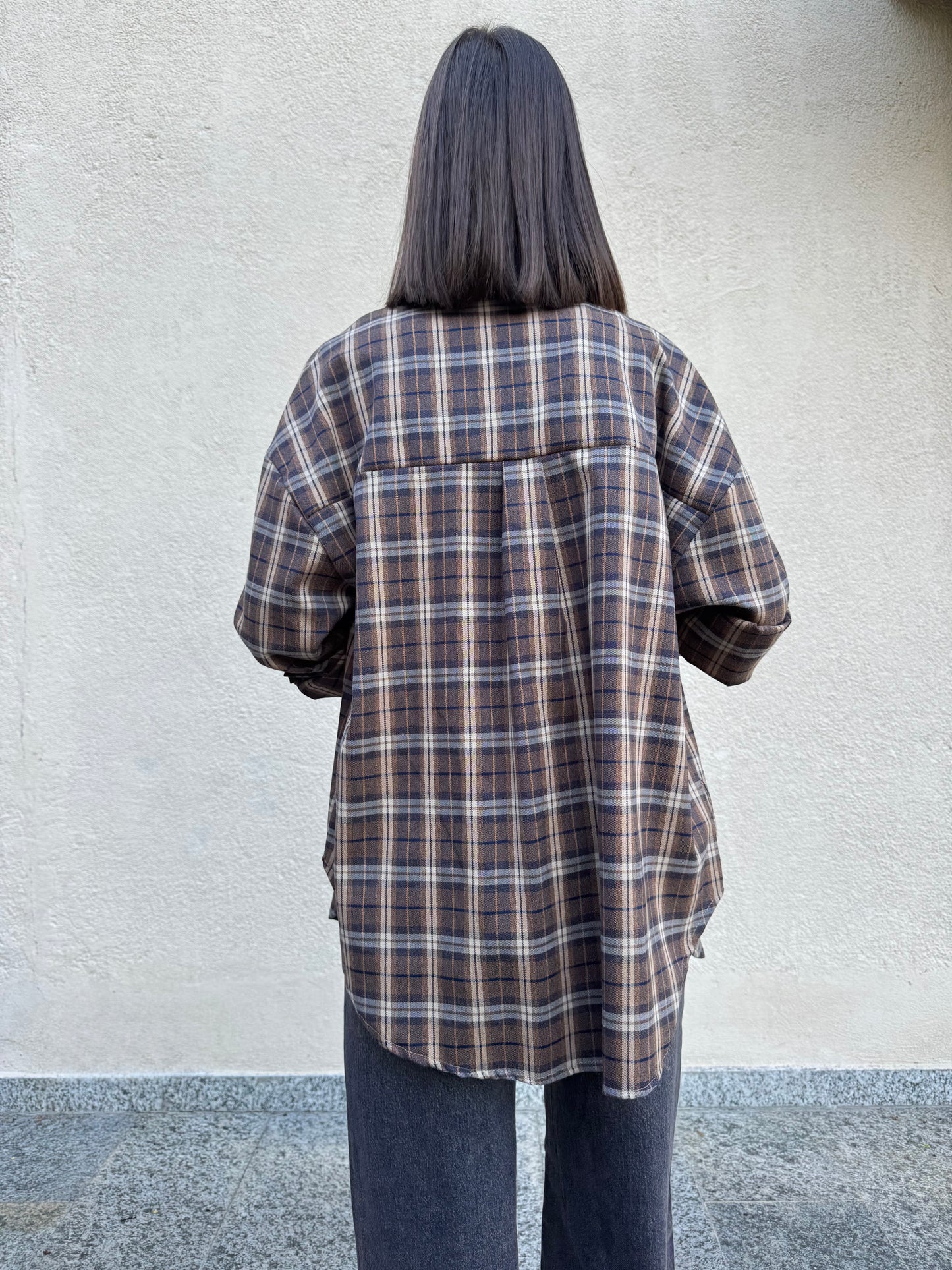 Camicia oversize stampa check a quadri