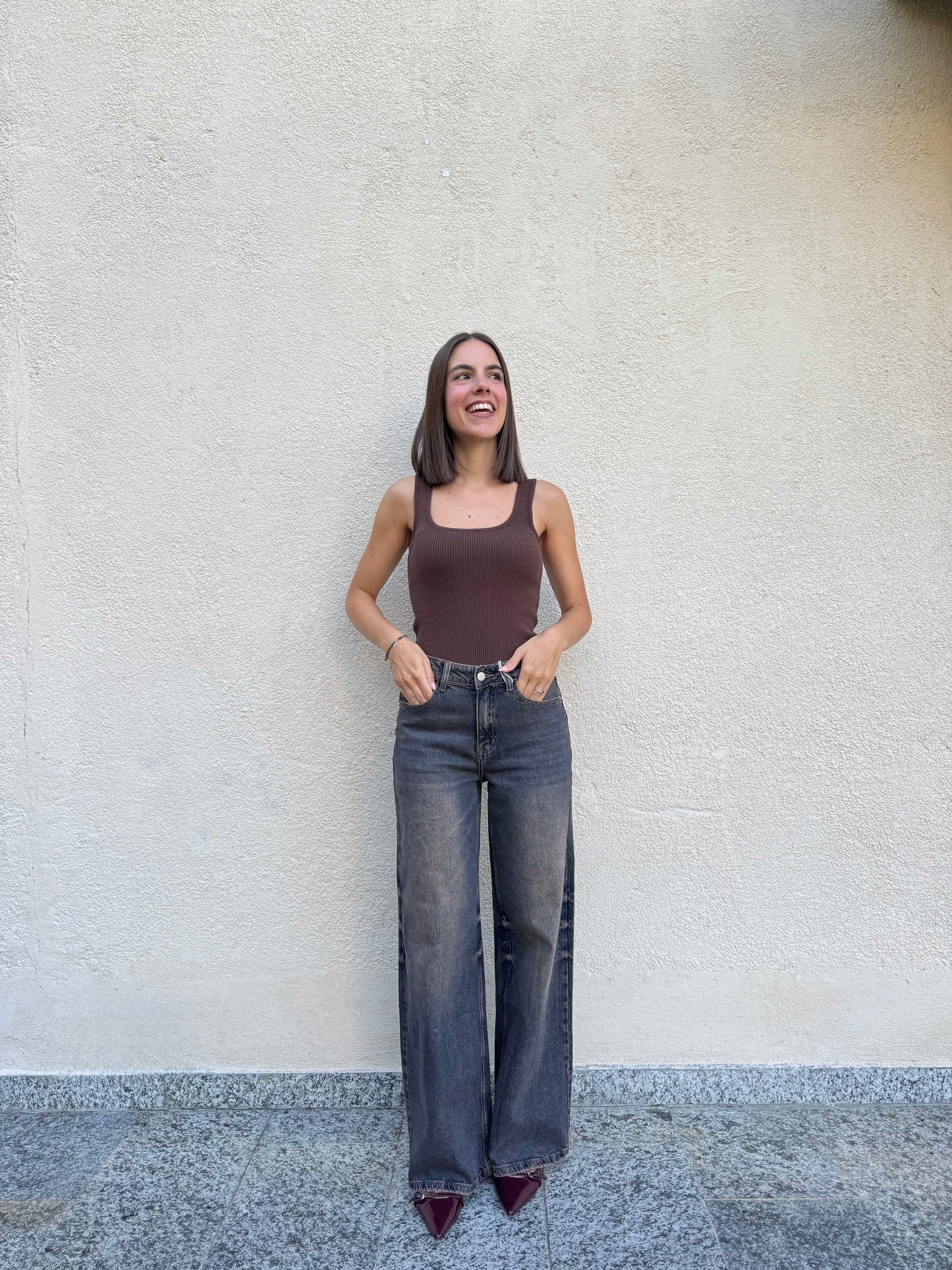 Jeans Wideleg Sabbiato Mon Amour
