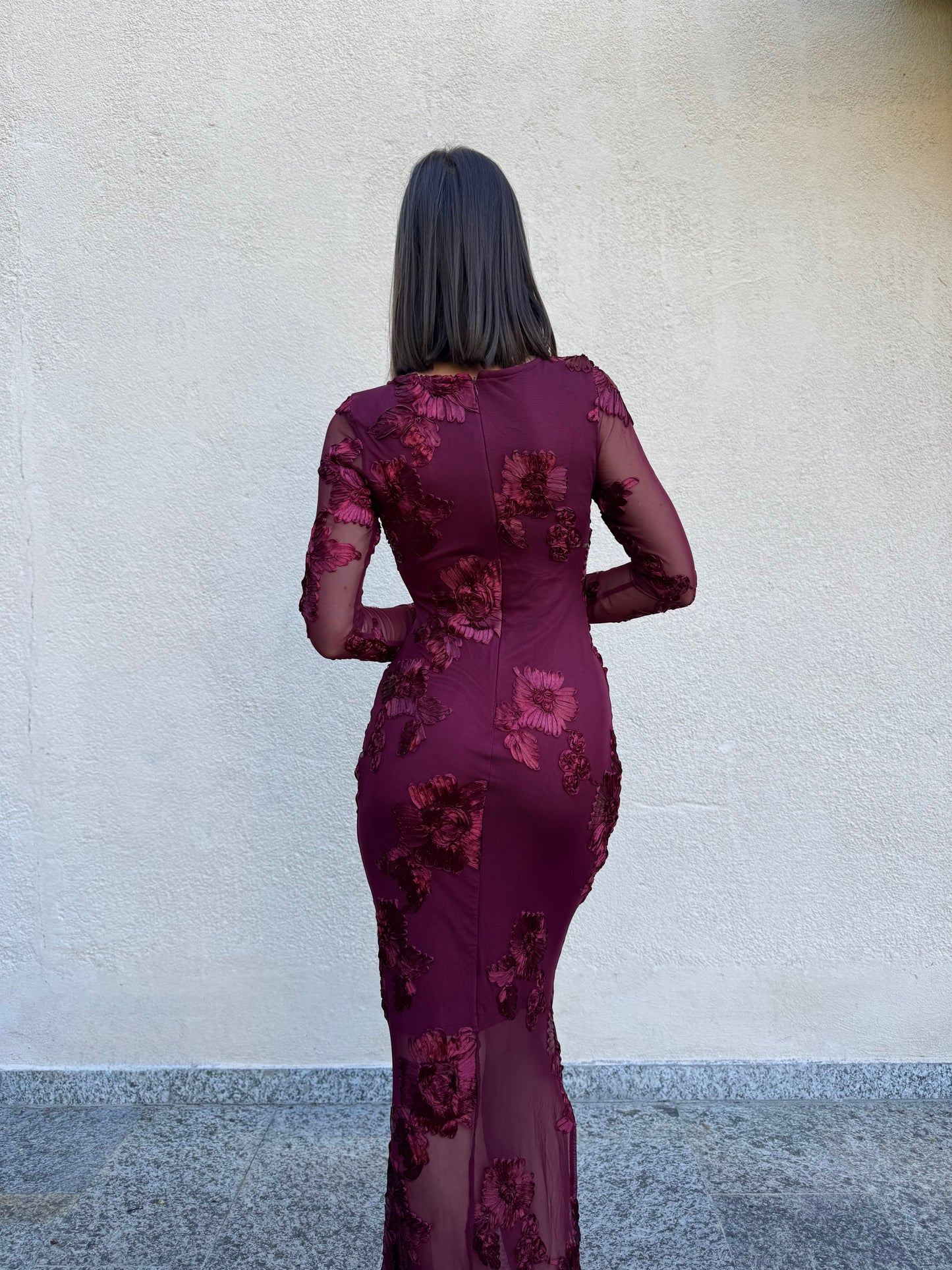 Abito tulle Romantica Bordeaux