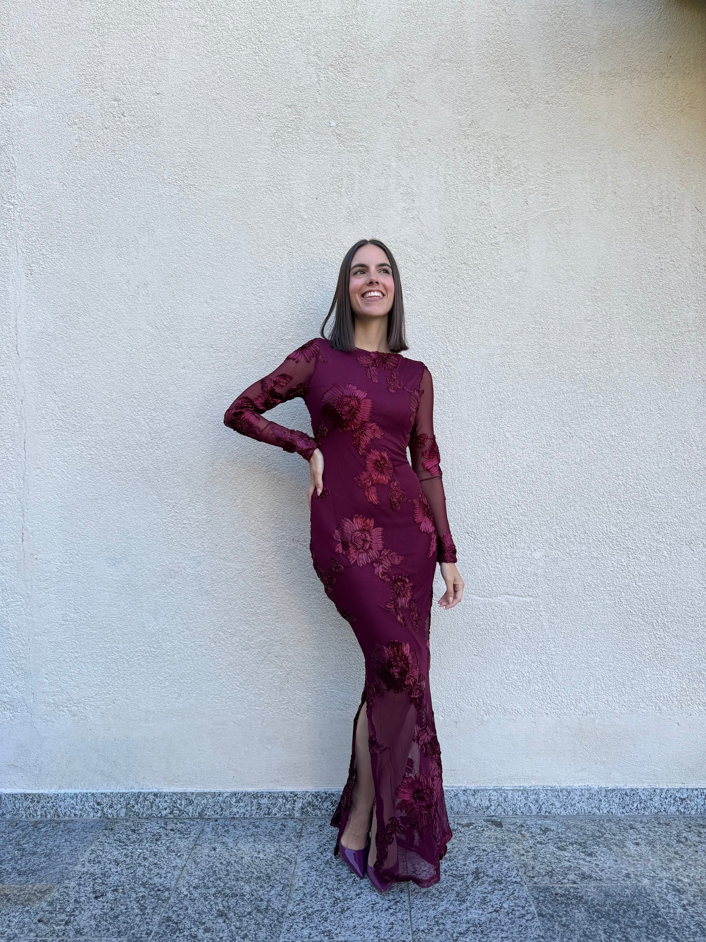 Abito tulle Romantica Bordeaux