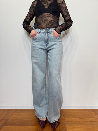 Jeans Strass Wide Leg