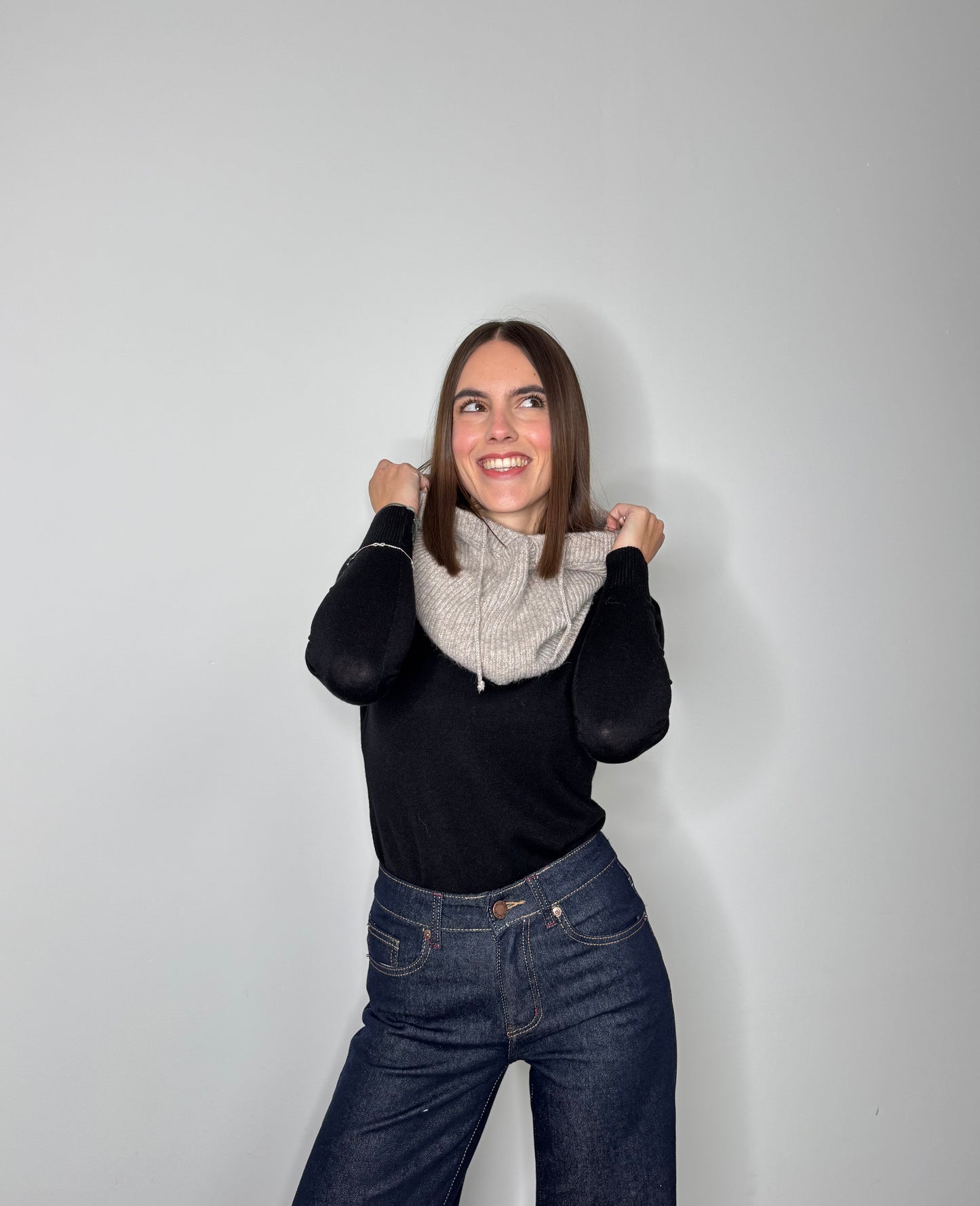 Balaclava in calda viscosa tortora