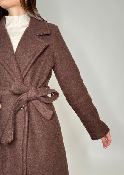 Cappotto doppiopetto in misto lana Moro