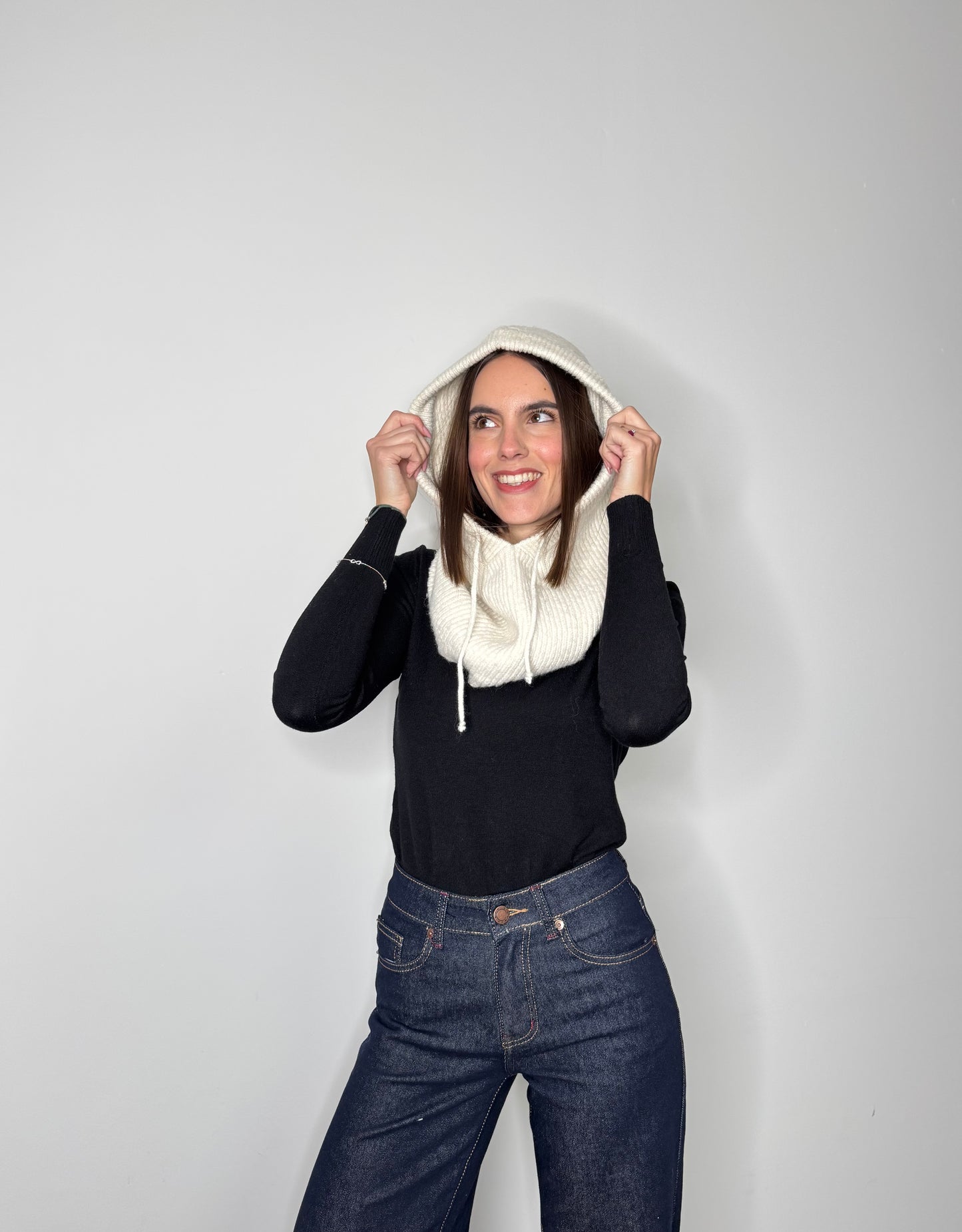 Balaclava in calda viscosa panna