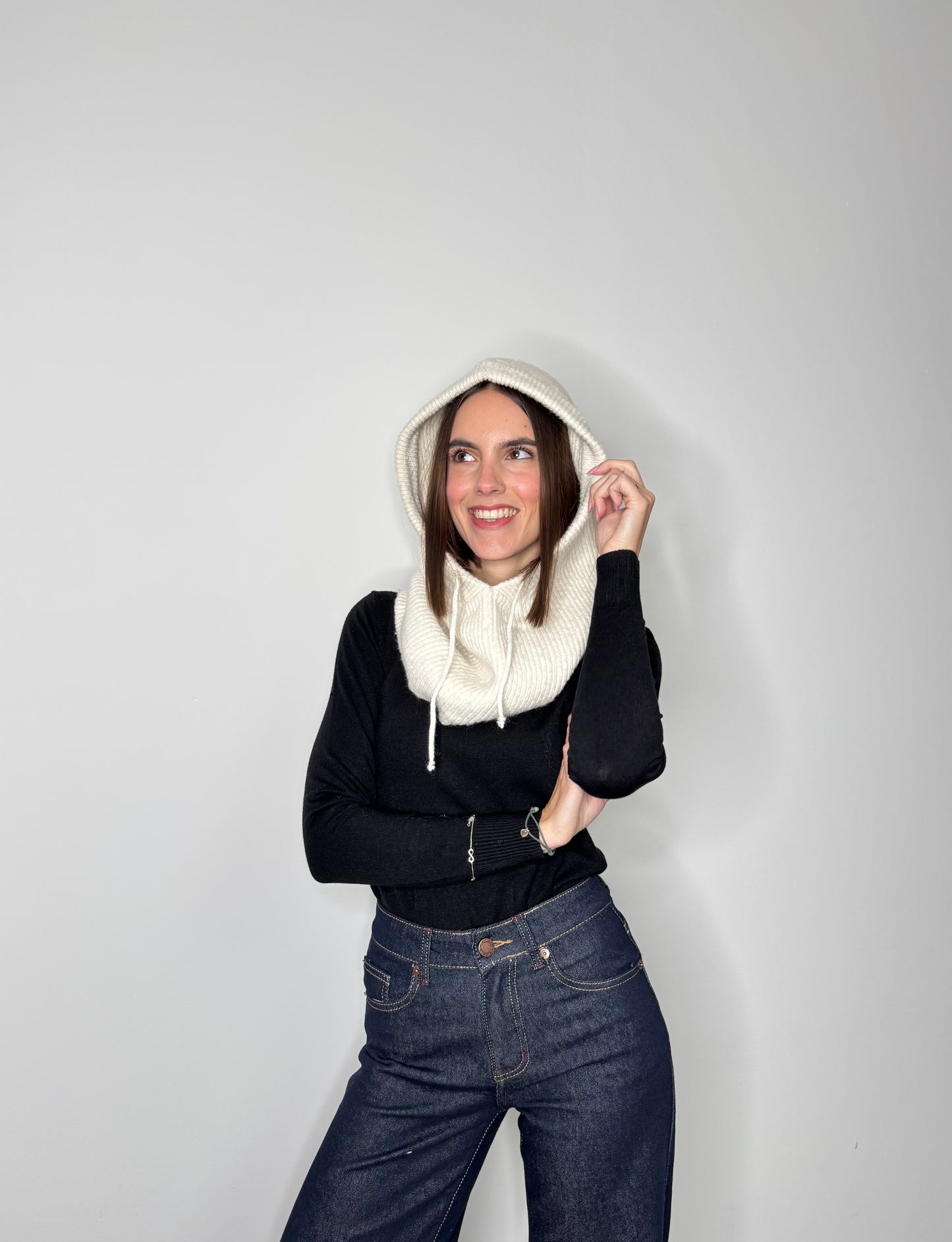 Balaclava in calda viscosa panna