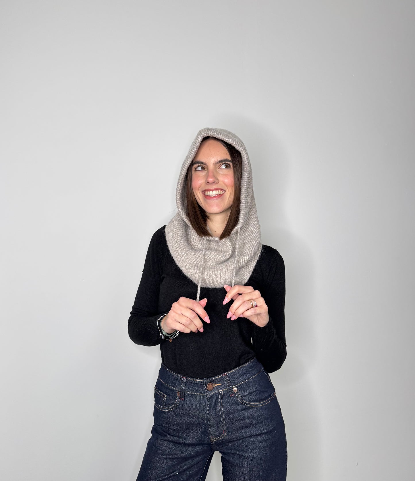 Balaclava in calda viscosa tortora