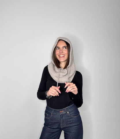 Balaclava in calda viscosa tortora