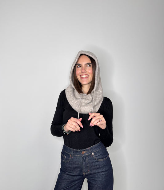 Balaclava in calda viscosa tortora