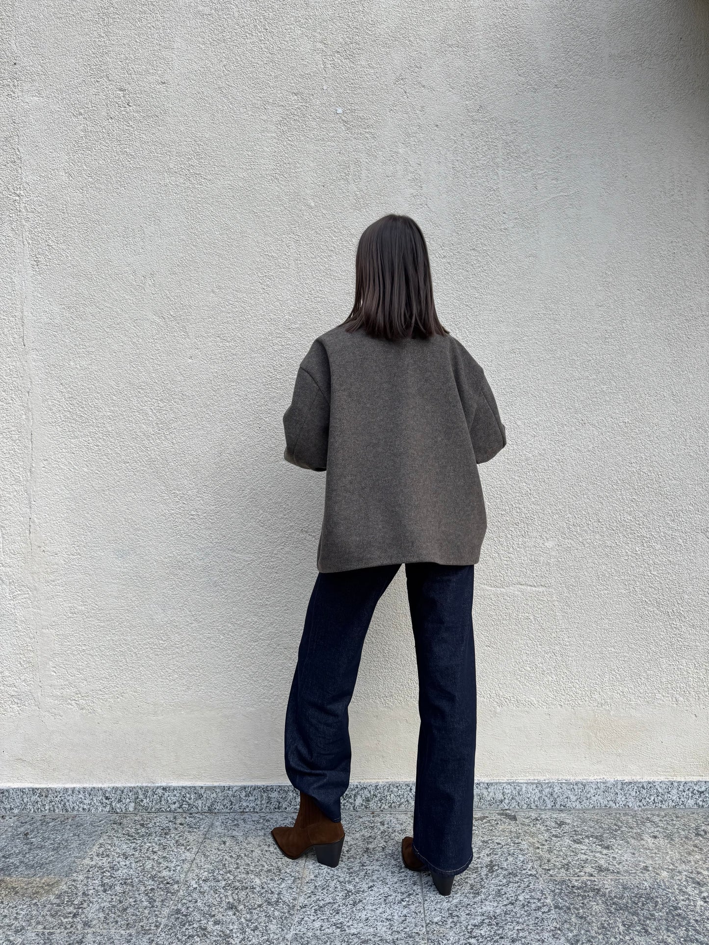 Cappotto corto monopetto moro