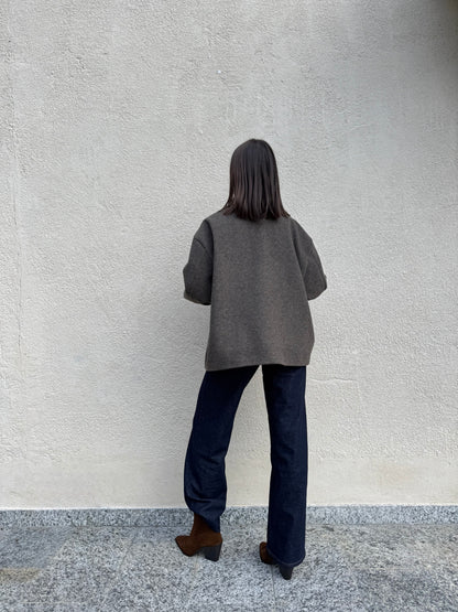 Cappotto corto monopetto moro