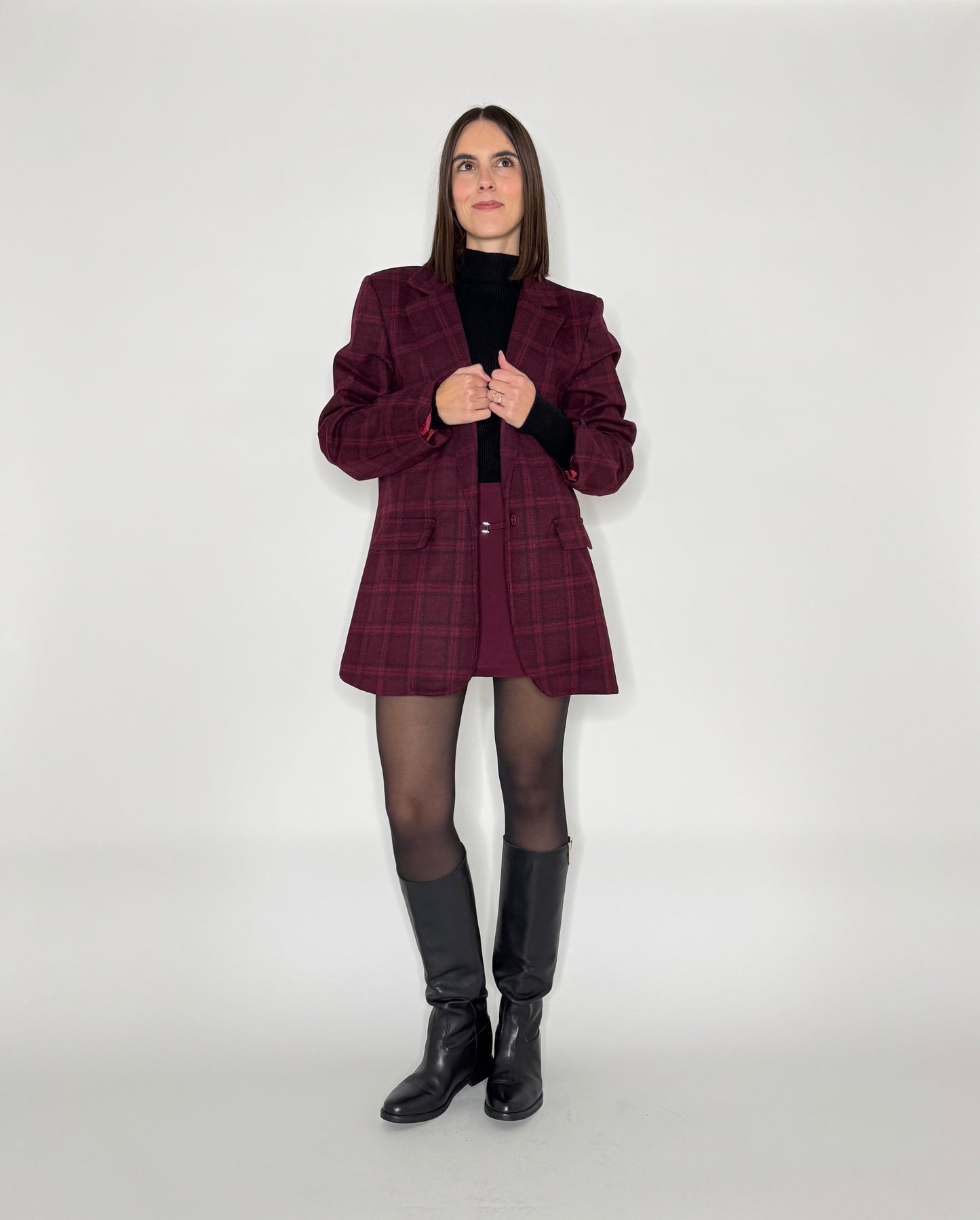 Giacca scozzese Borgogna