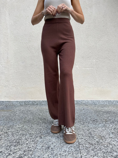 Completo in maglia mezzo collo Cioccolato