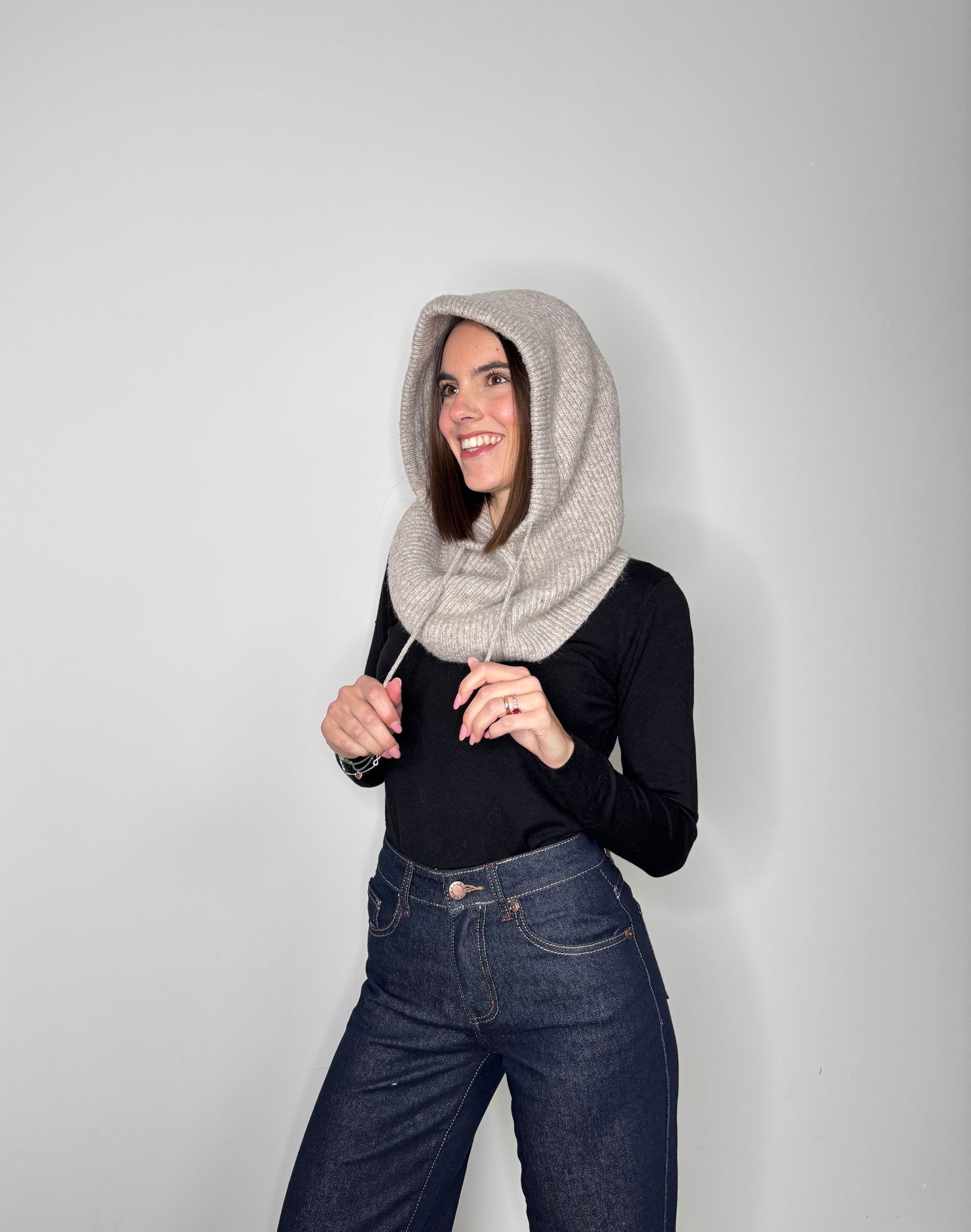 Balaclava in calda viscosa tortora