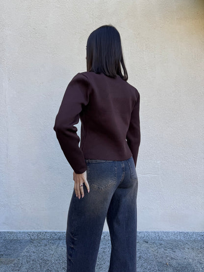 Cardigan gioiello cioccolato