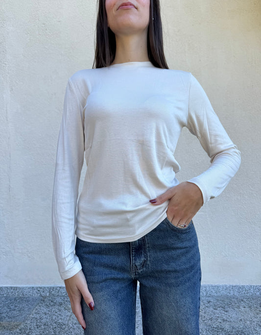 Maglia basic in calda viscosa Burro