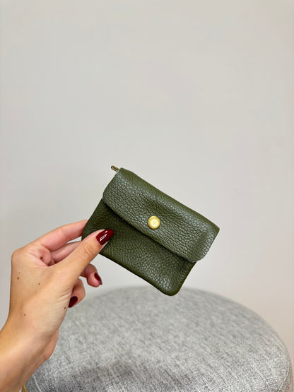 Portamonete in vera pelle martellata made in italy