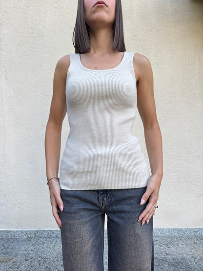 Canotta calda viscosa Beige