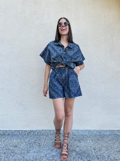 Camicia Bandana Blu