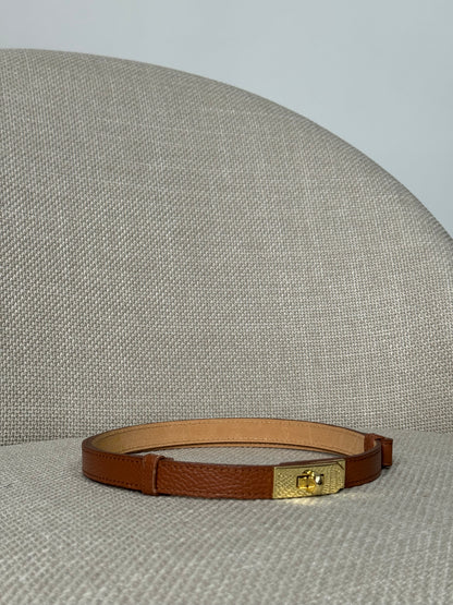 Cintura vera pelle martellata regolabile stile Hermes cuoio 2cm