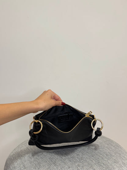Borsa a Spalla Eva in pelle martellata Nera