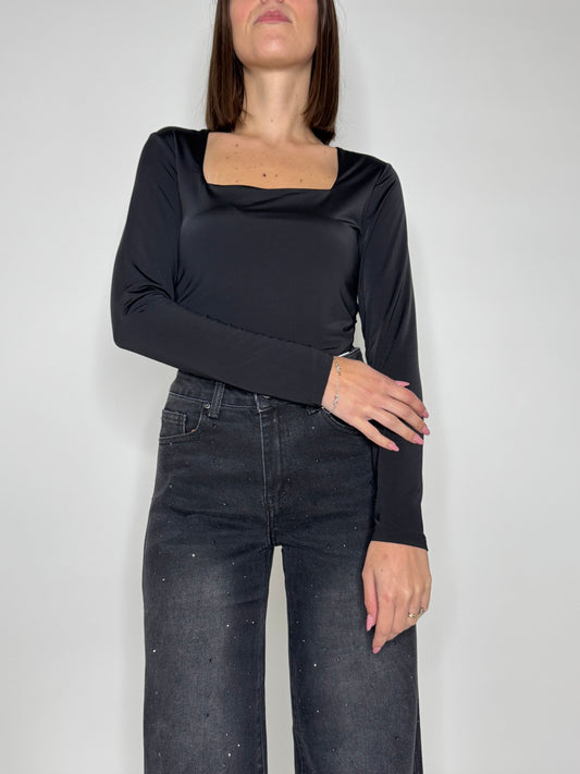 Body scollo quadrato in lycra