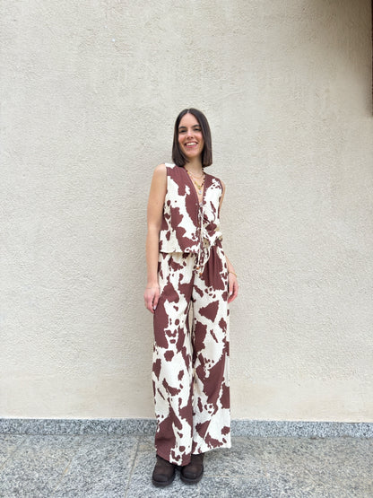 Pantalone cow print