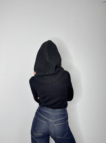 Balaclava in calda viscosa nero