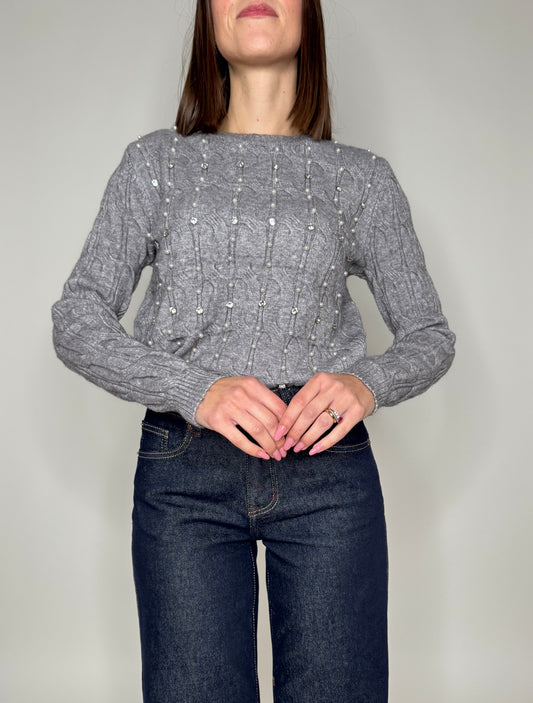 Maglia in calda viscosa gioiello Grigio