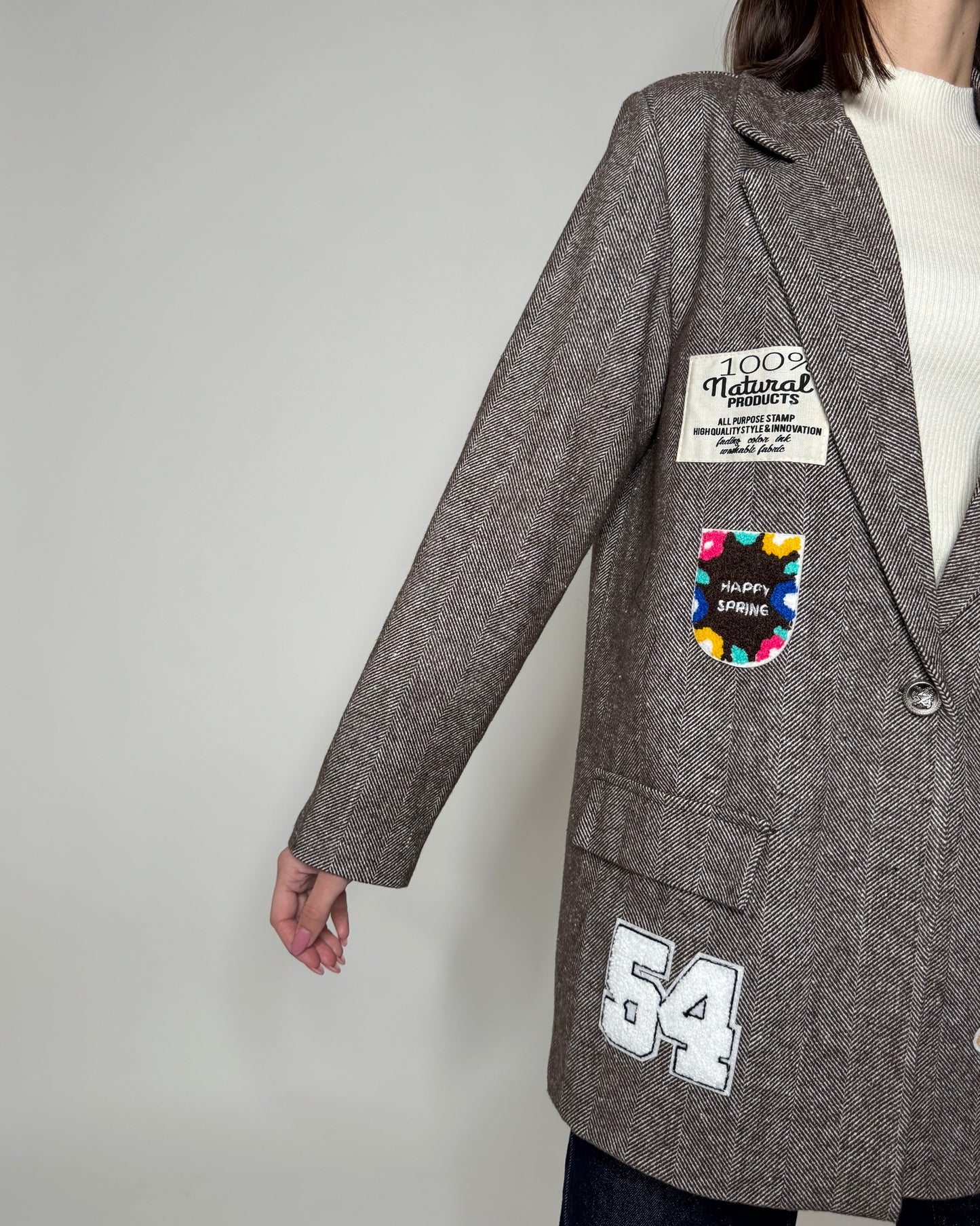Giacca cappotto con patch Moro