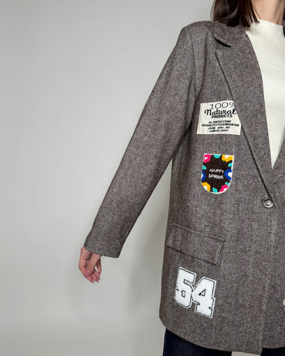 Giacca cappotto con patch Moro