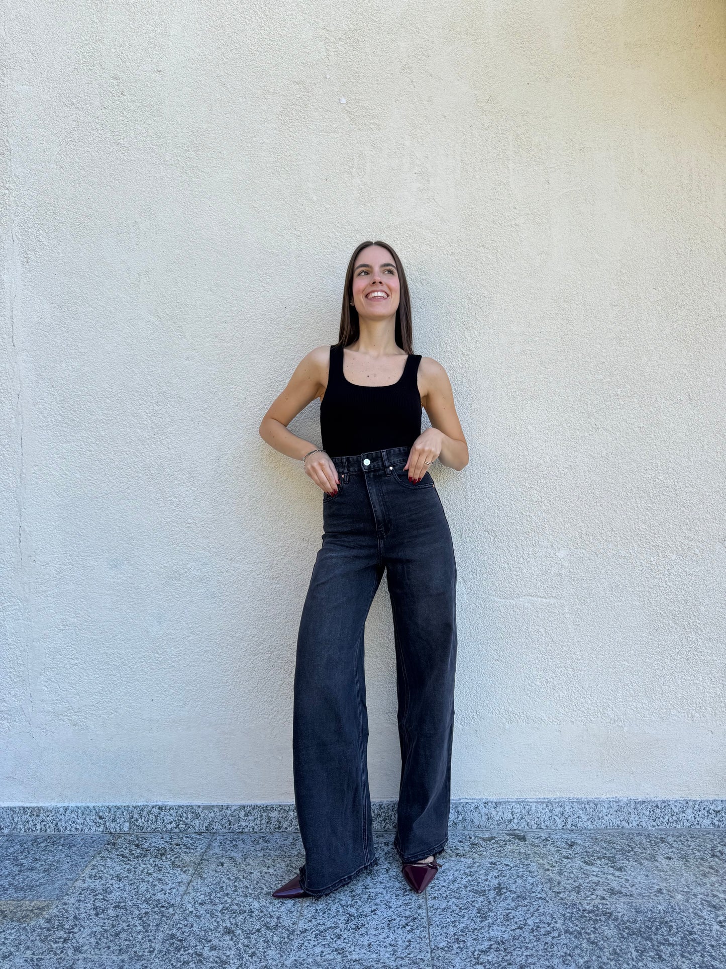 Jeans wide leg modello barrel