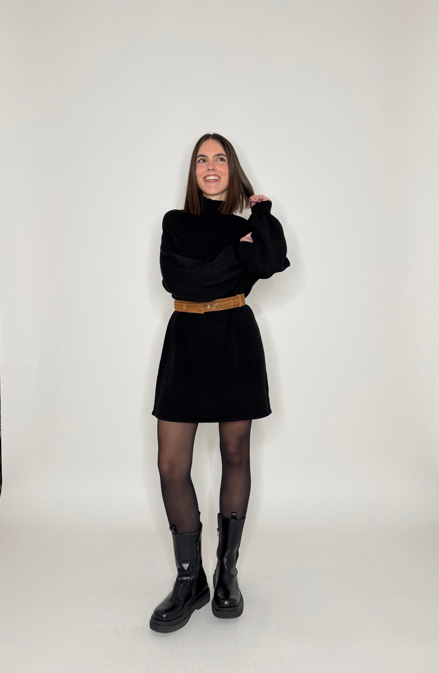 Abito calda viscosa collo alto