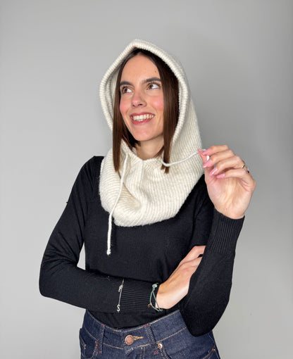 Balaclava in calda viscosa panna