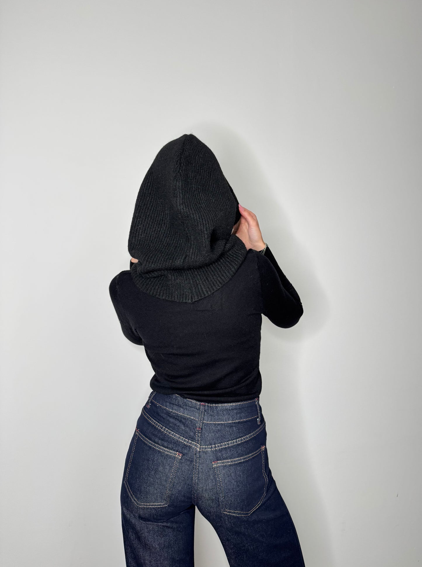 Balaclava in calda viscosa nero