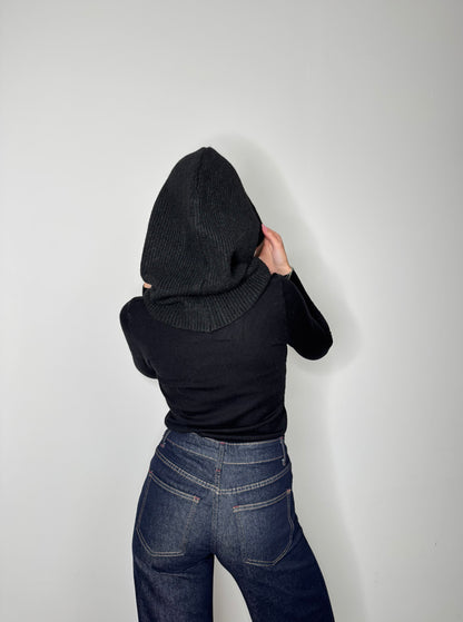 Balaclava in calda viscosa nero