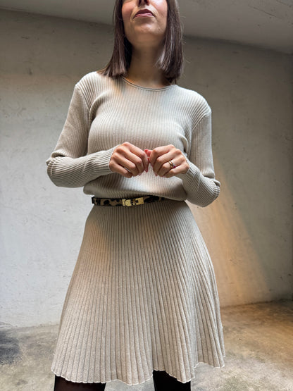 Abito Nina in calda viscosa Tortora