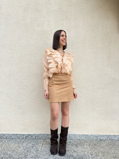 Gonna in suede scamosciata