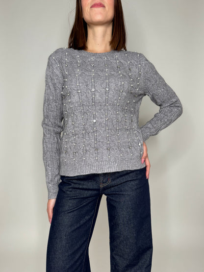 Maglia in calda viscosa gioiello Grigio