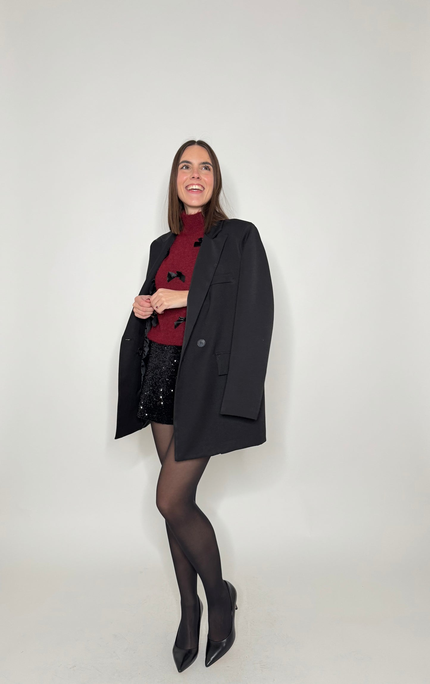 Shorts micro Paillettes Nero