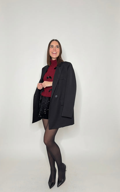 Shorts micro Paillettes Nero