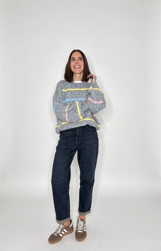 Pullover millerighe Grigio