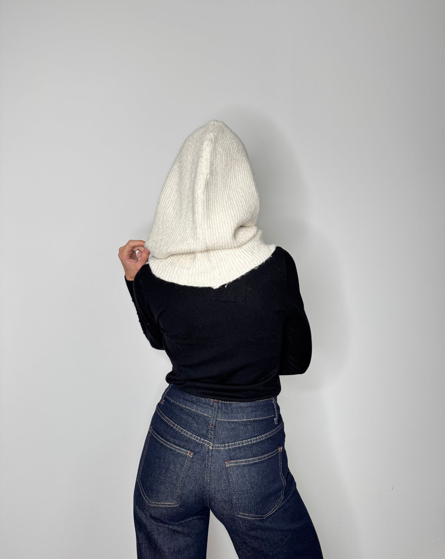 Balaclava in calda viscosa panna